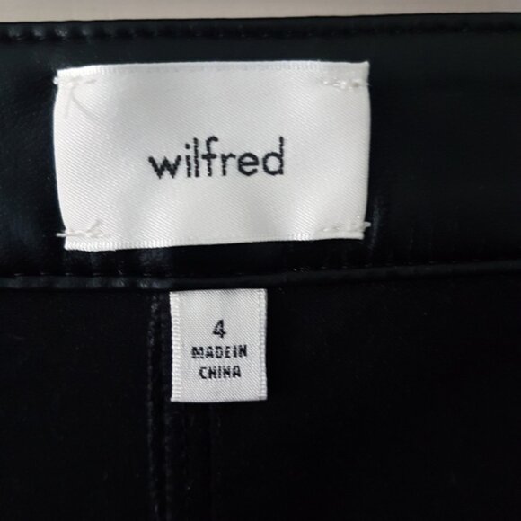 Aritzia Wilfred Adele Vegan Faux Leather Ankle Flare Pant Black Sz 4 - Picture 11 of 13